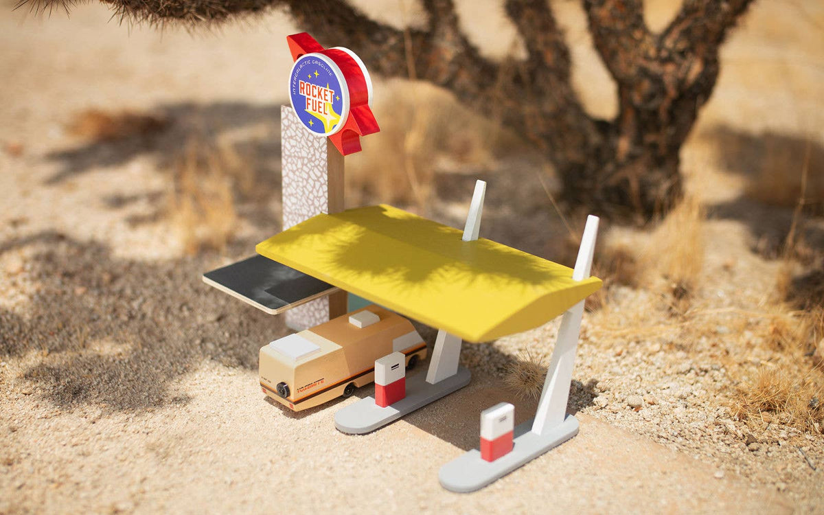 Rocket Station - Wooden Toy Car Candylab