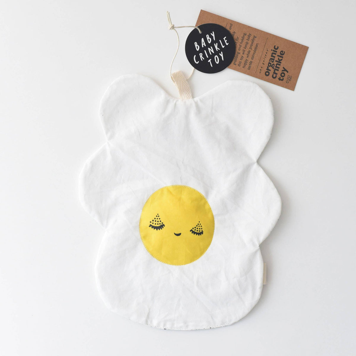 *Wonky* Egg Crinkle - Organic Fabric Baby Crinkle Paper Toy