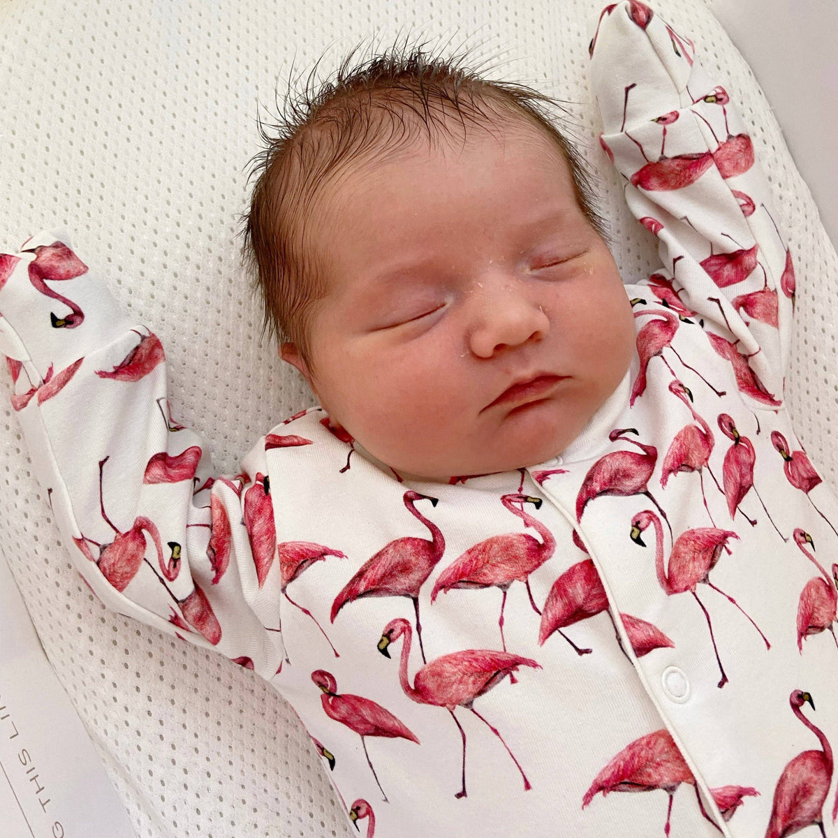 Baby Cotton Onesie – Flamingo Print