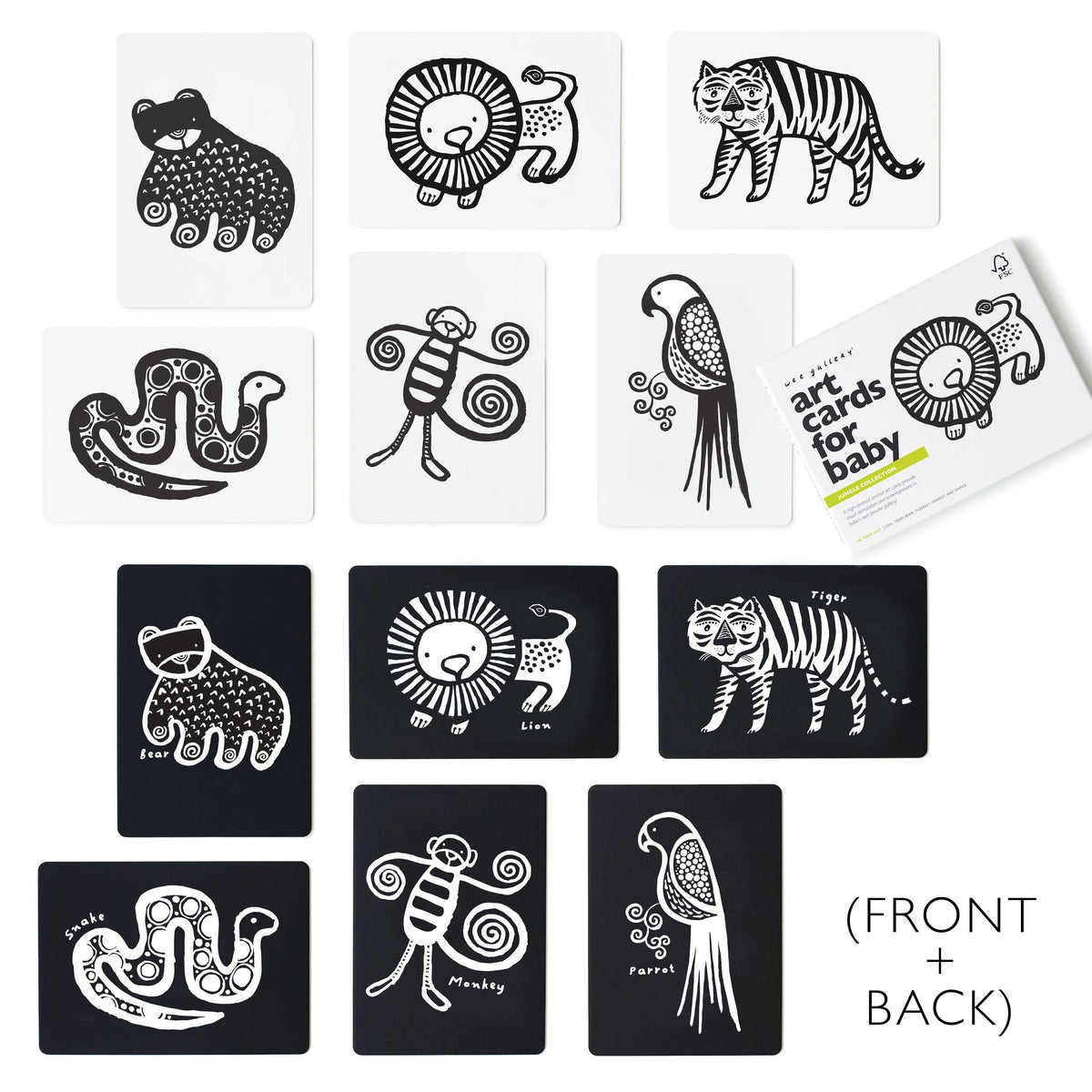 Art Cards for Baby - Jungle Animals - Infant Flash Cards