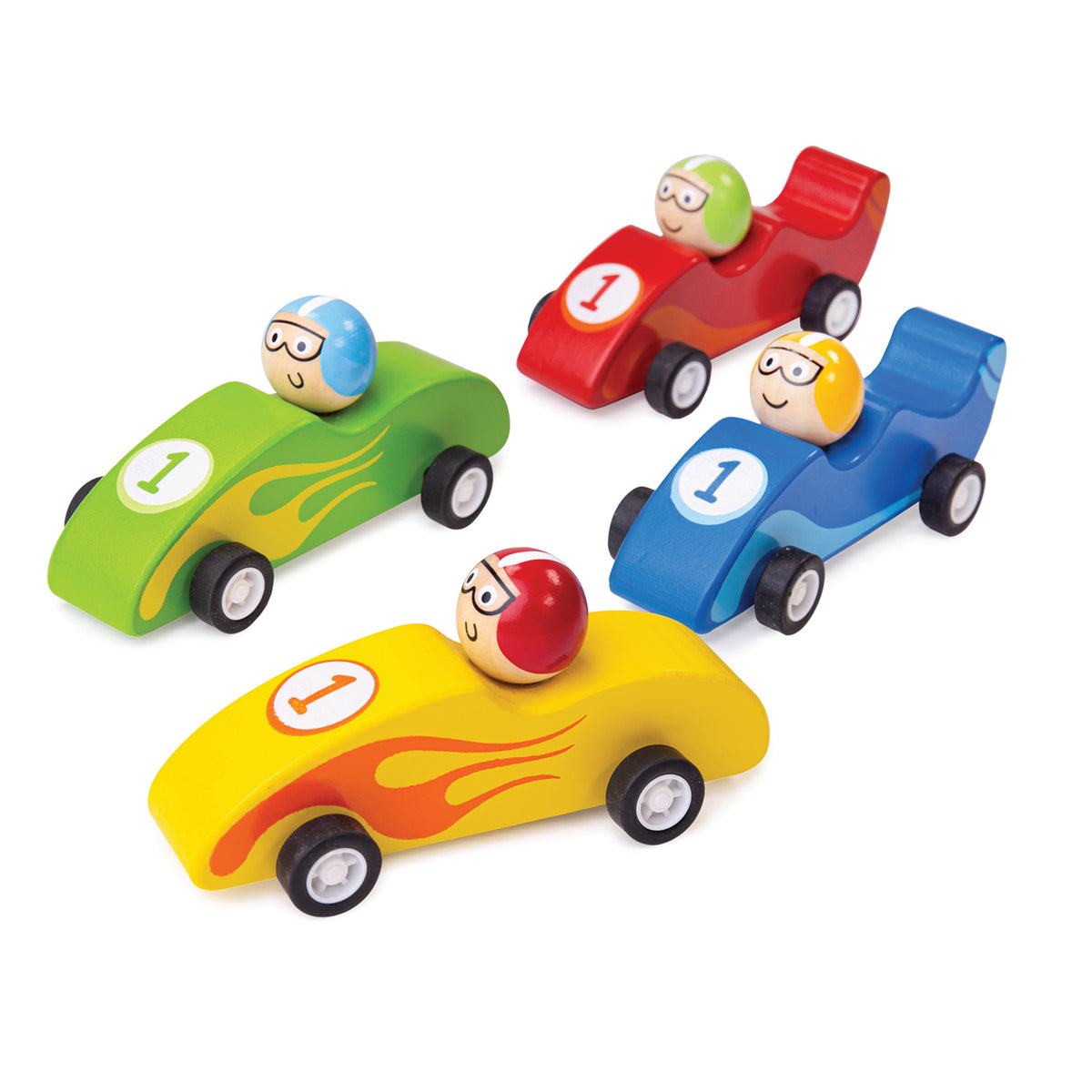 Wooden Pull Back Hot Rods