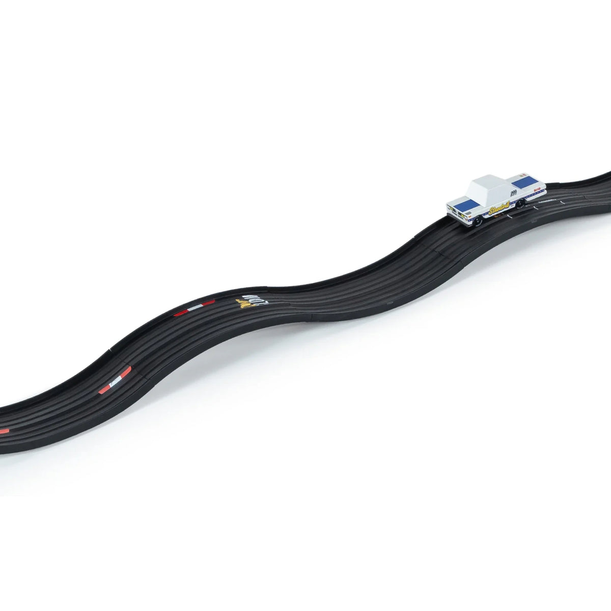 Candylab Roadworks Hop expansion pack featuring a toy car on a wavy black track over a clean white background.