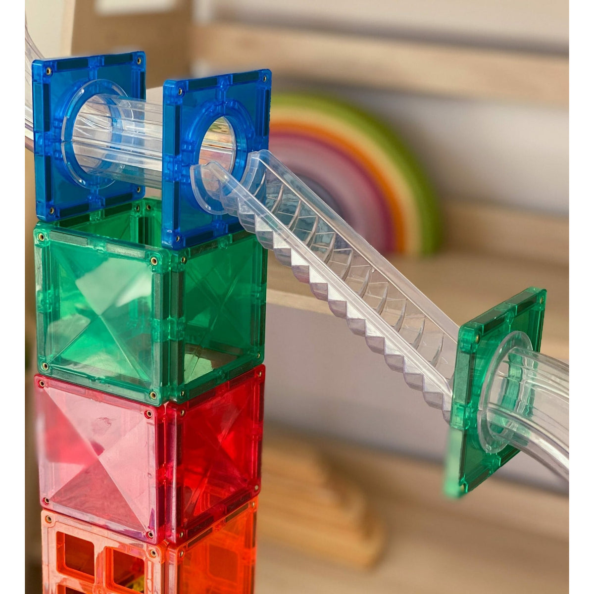 CONNETIX Magnetic Tiles RAINBOW Ball Run Pack 92 pcs.