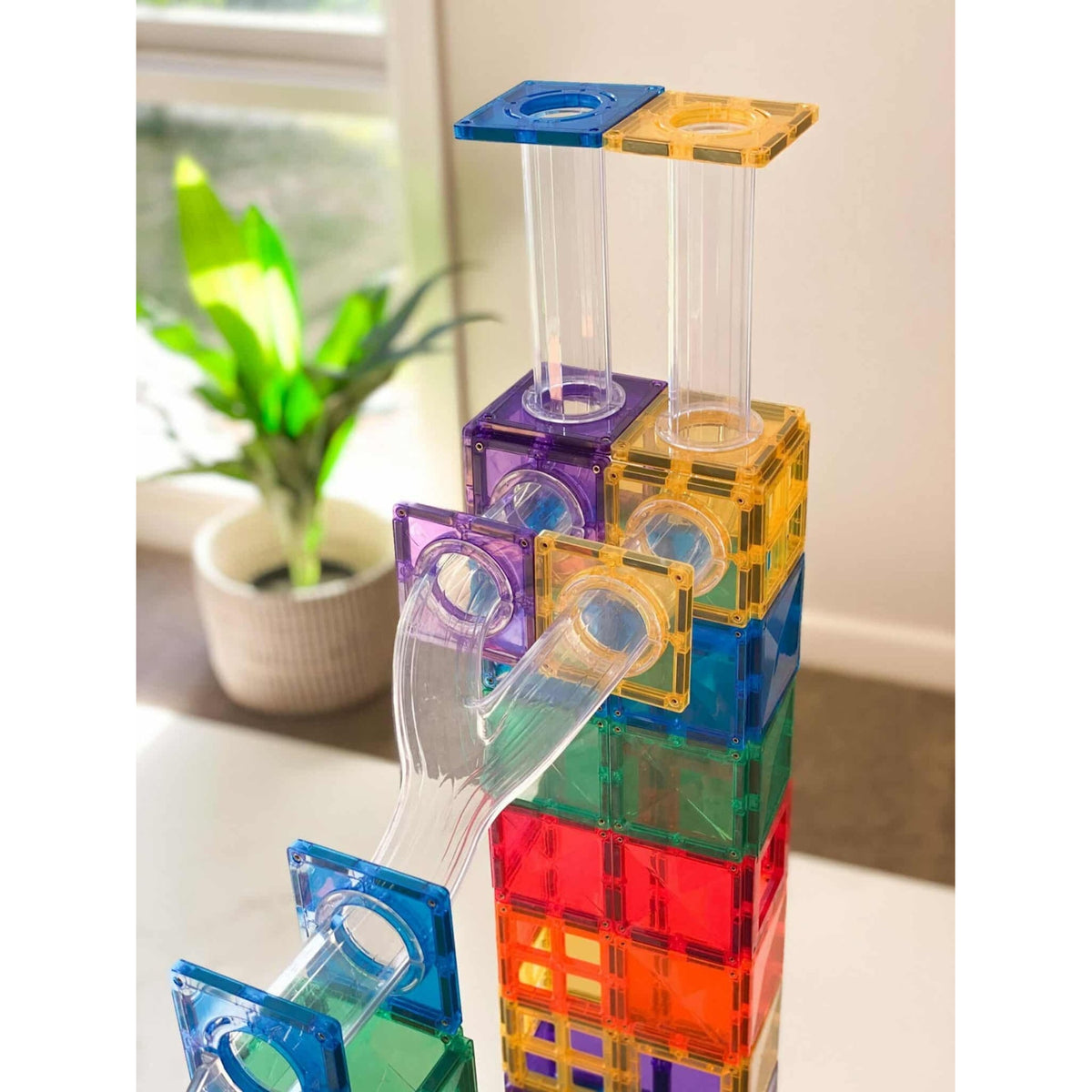 CONNETIX Magnetic Tiles RAINBOW Ball Run Pack 92 pcs.