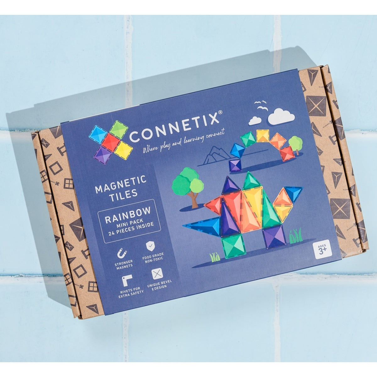 CONNETIX Magnetic Tiles RAINBOW Mini Pack 24 pcs.