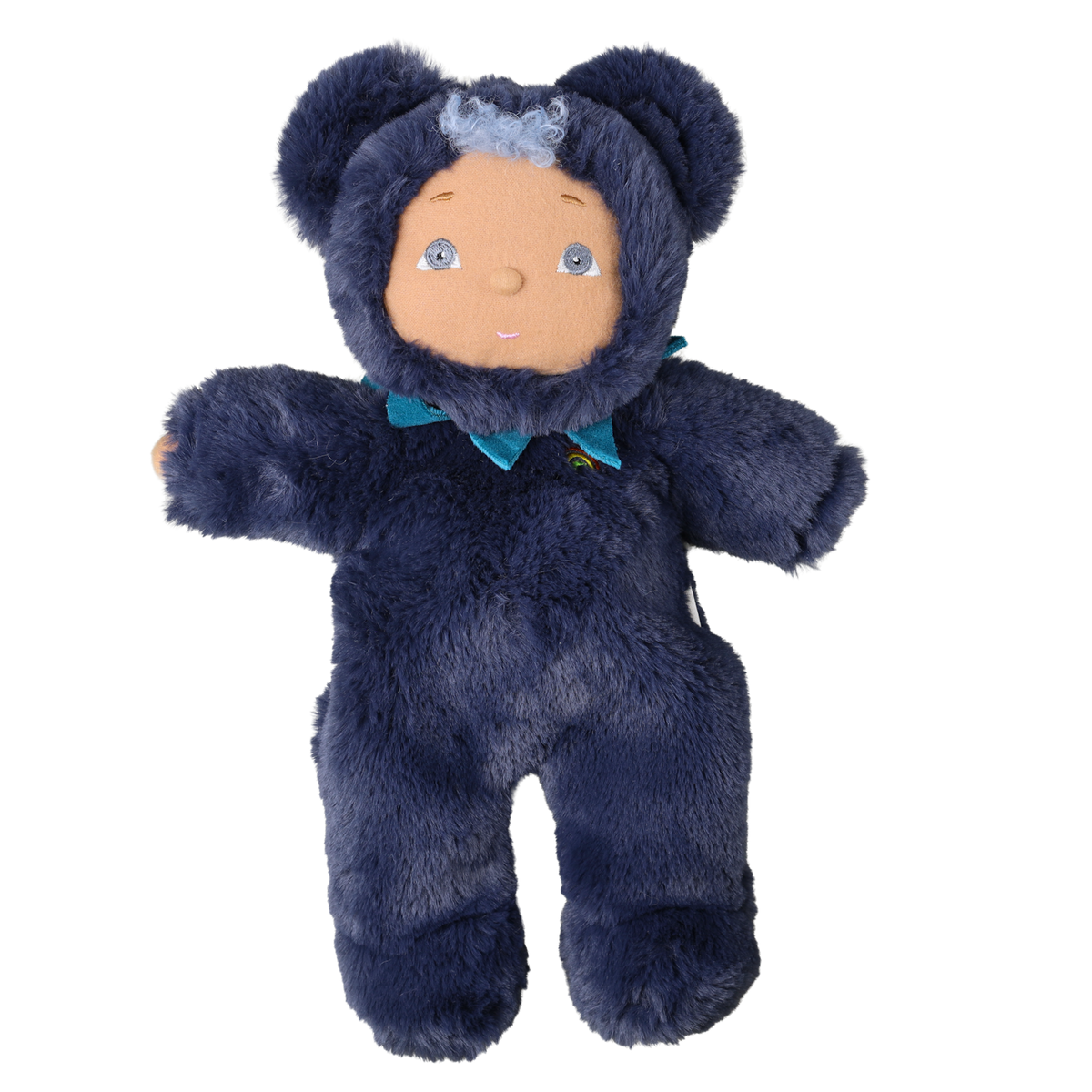 Olli Ella Cozy Dinkum Doll Blueberry Bear plush toy on a white background.