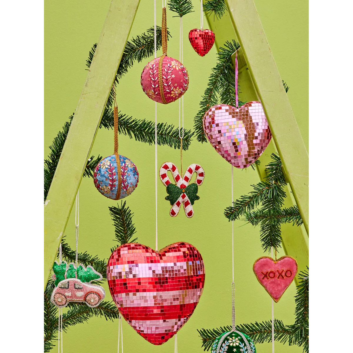 Disco Ball Heart in Soft Pink Medium 15cm