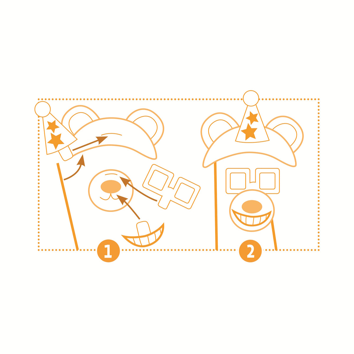 A kit featuring fun, customisable animal masks with colourful decorations for creative party activities or dress-up play.