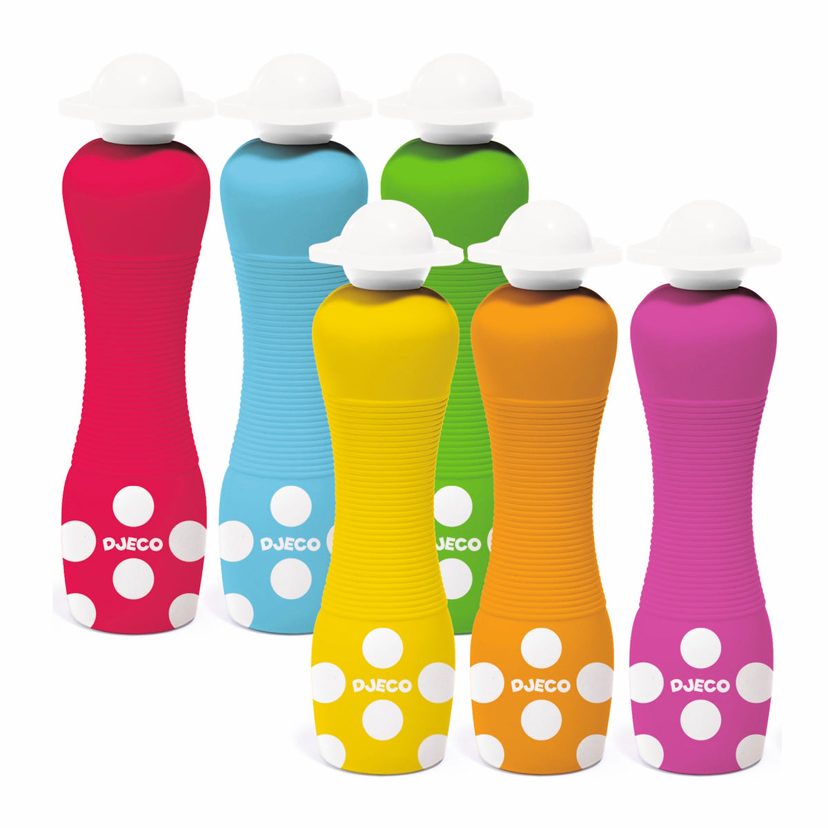A set featuring chunky markers with soft foam tips, designed for little hands to create bold dots and shapes in vibrant colours.