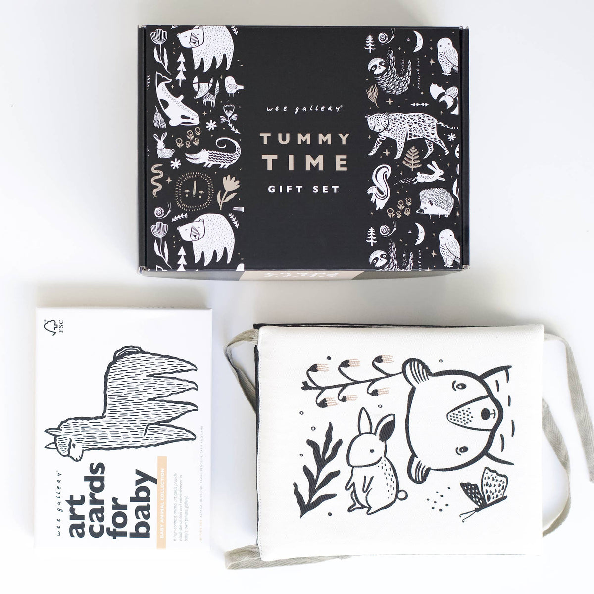 Baby Tummy Time Gallery Gift Set with Contrast Flash Cards