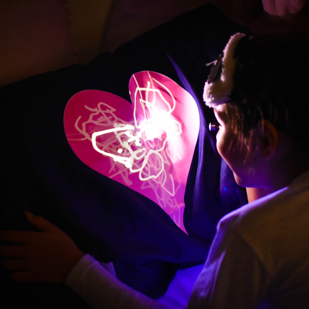 Glow Sketch Bedtime Pillowcase - Love Heart
