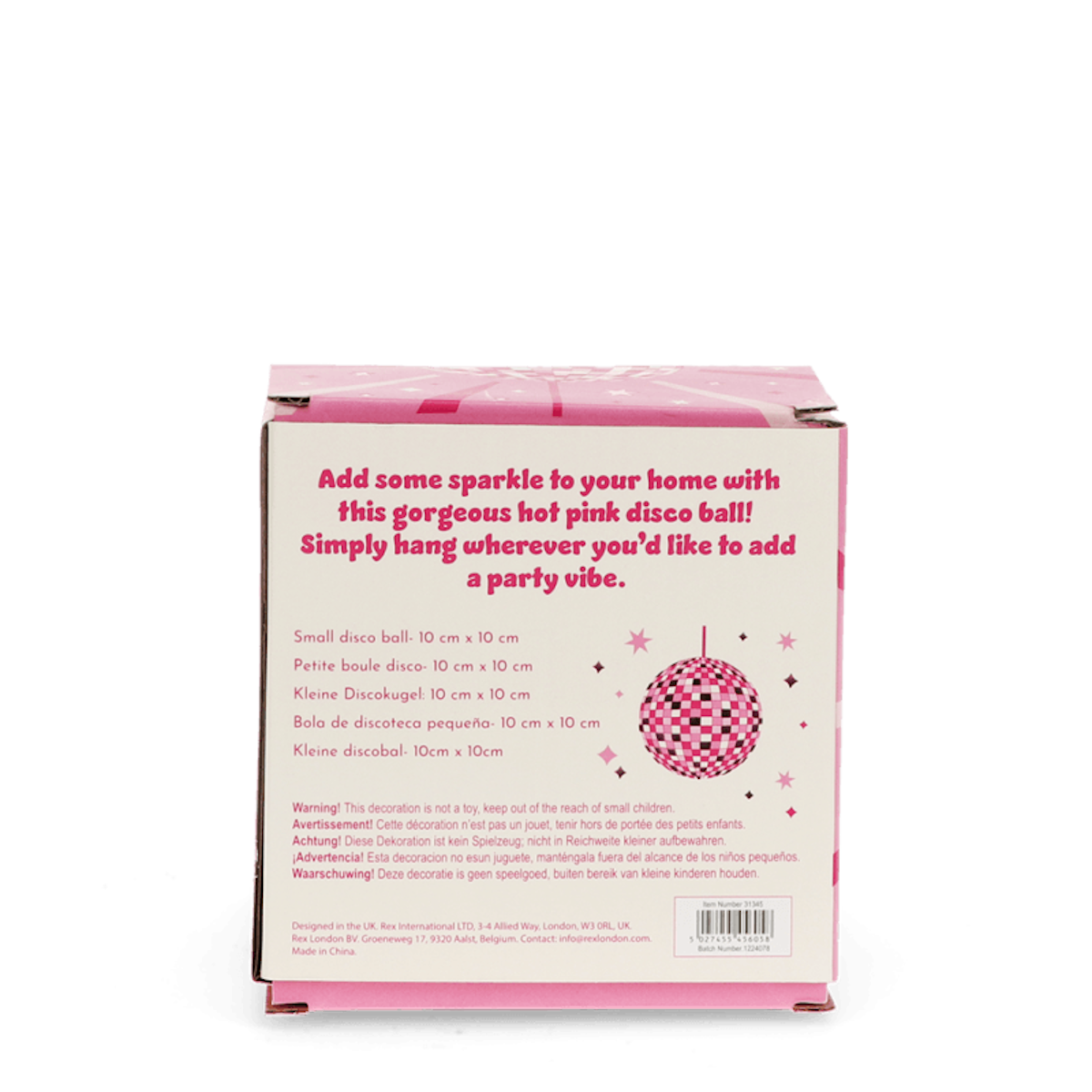 Hanging Disco Ball 10cm (Pink)
