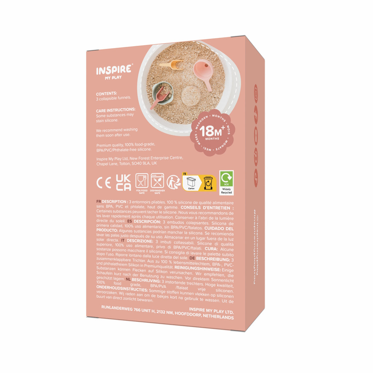 Inspire My Play Collapsible Funnel Set - Coral/Yellow Pastel