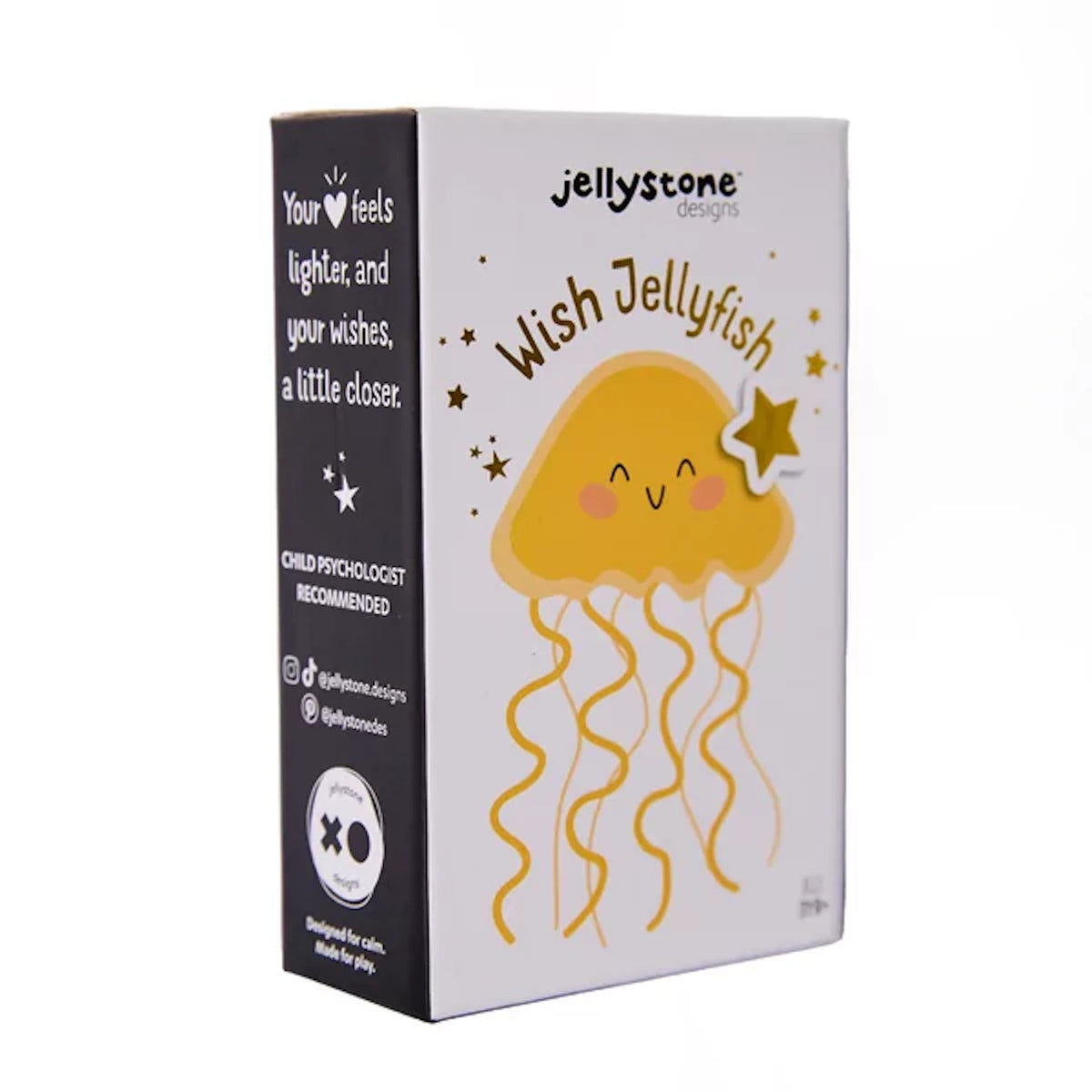 Jellystone Designs Wish Jellyfish box showing cute yellow jellyfish illustration and side text.