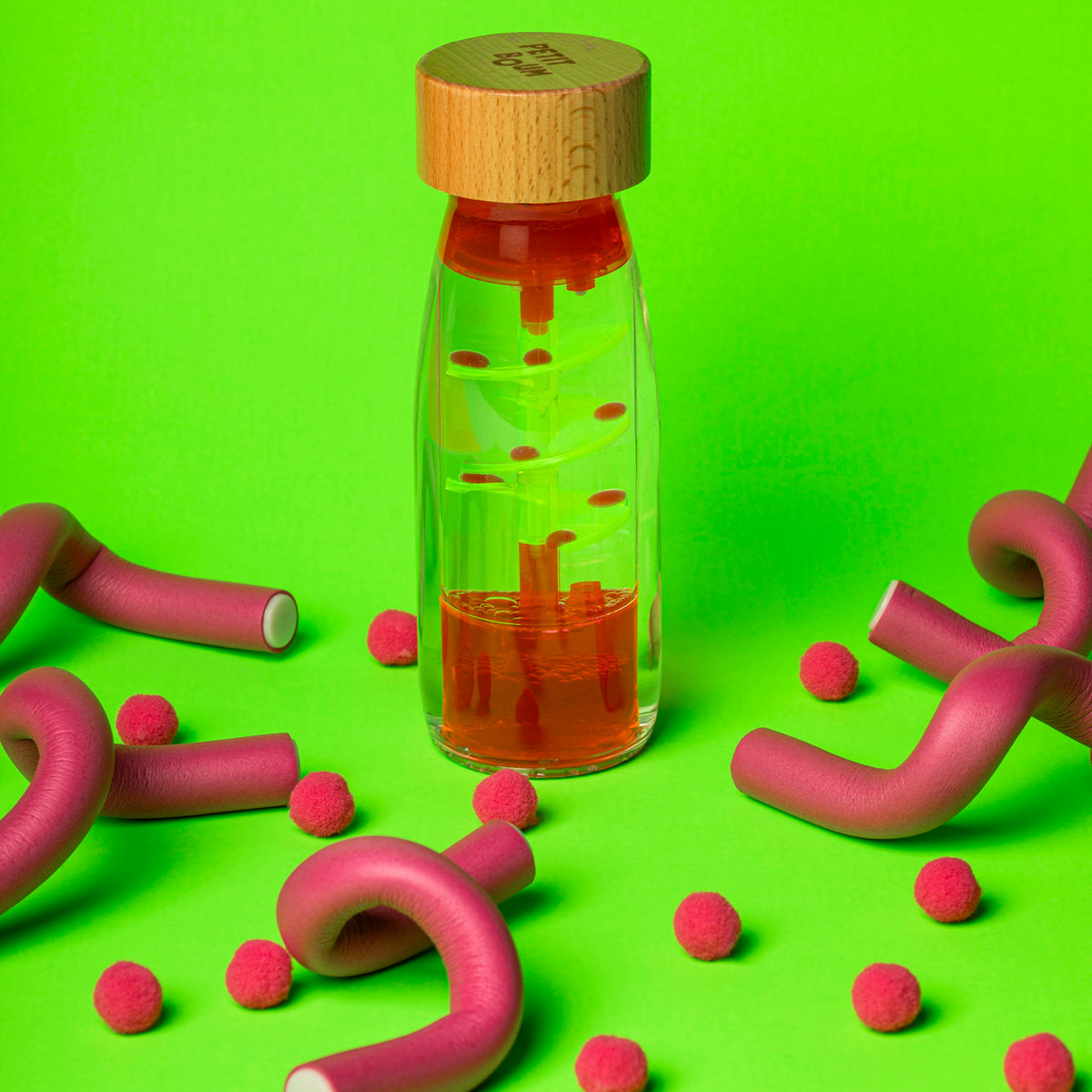 Petit Boum Sensory Move Bottle - Spiral Pink
