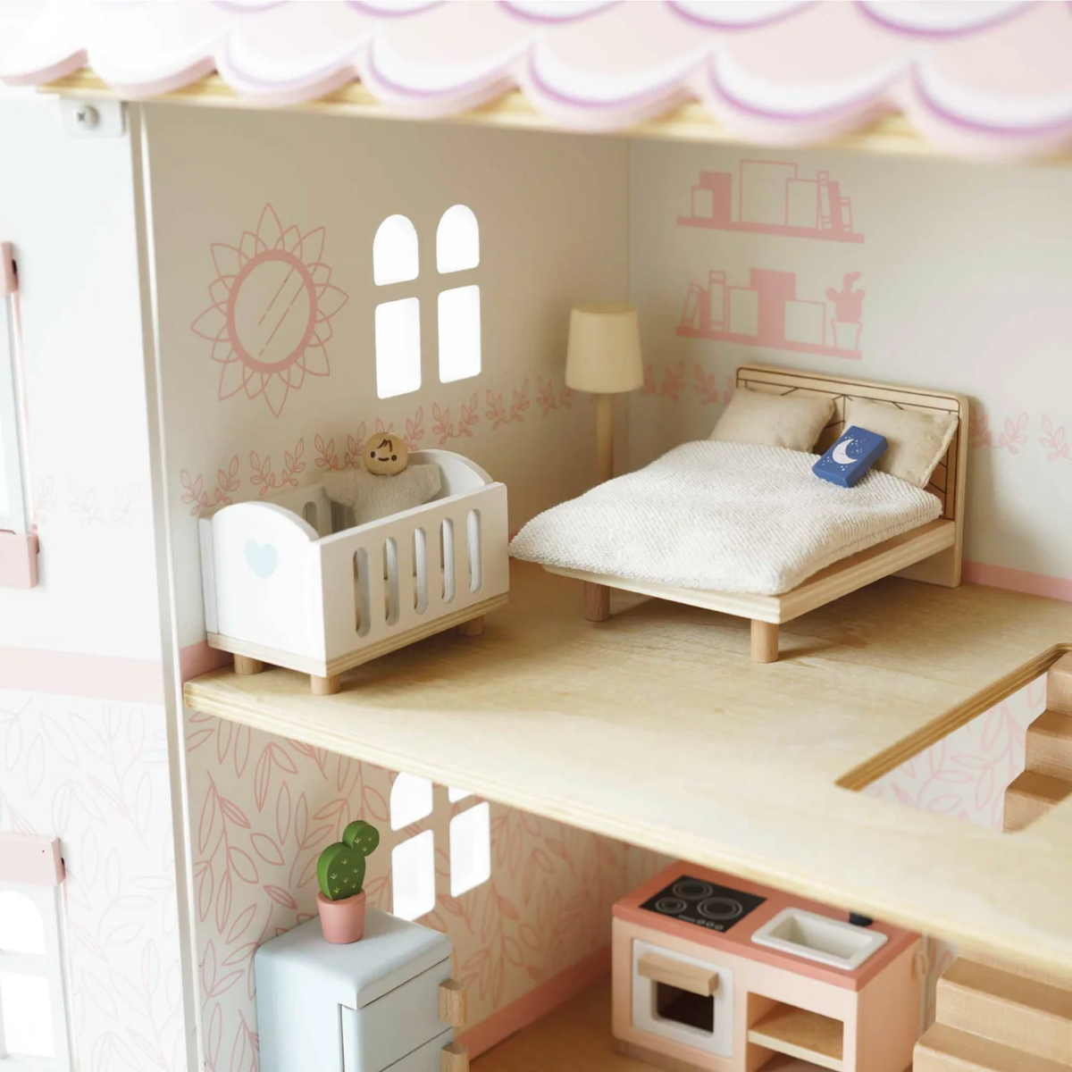 Roseheart Wooden Dolls House & Furniture