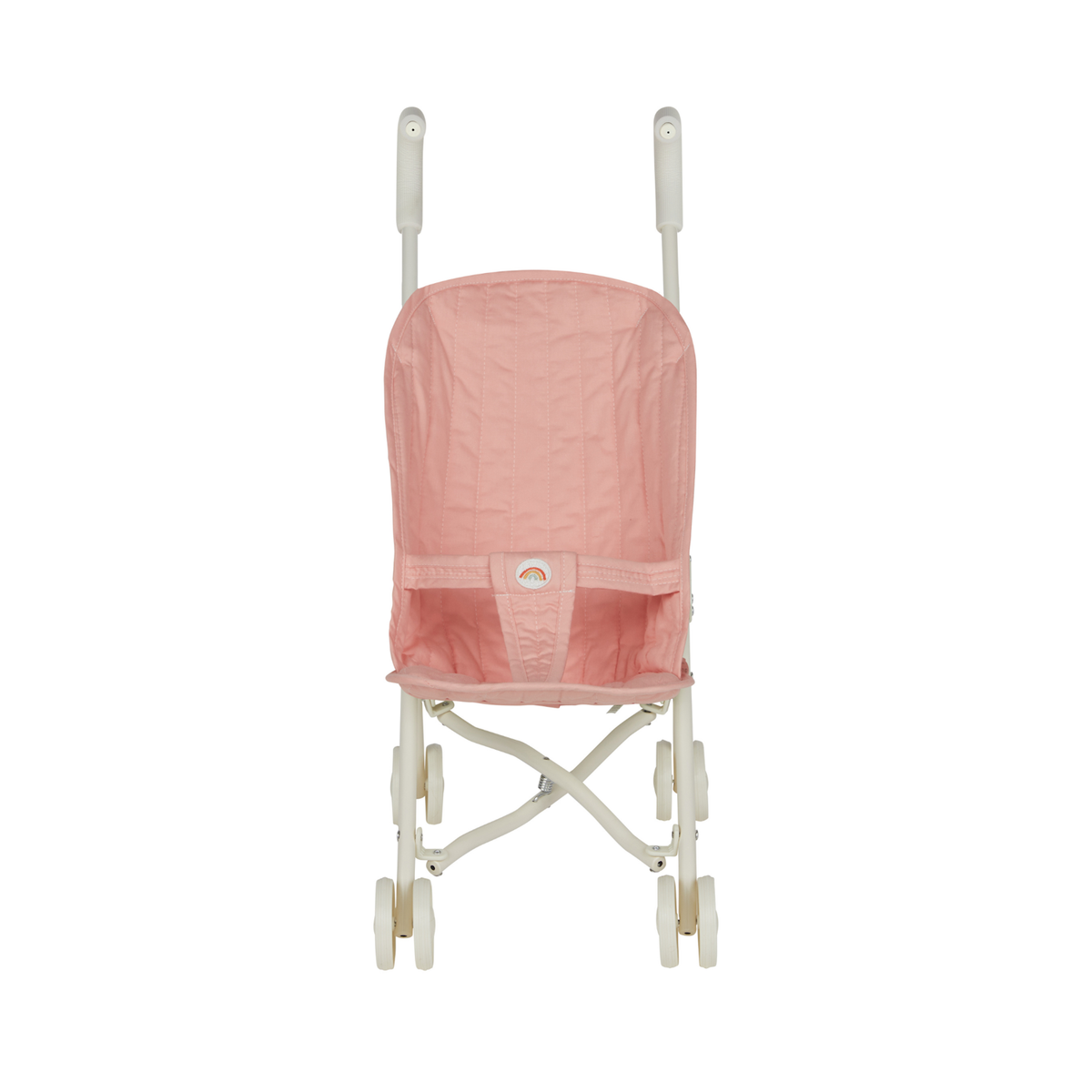 Back view of Olli Ella Sollie Stroller Rose toy for dolls.
