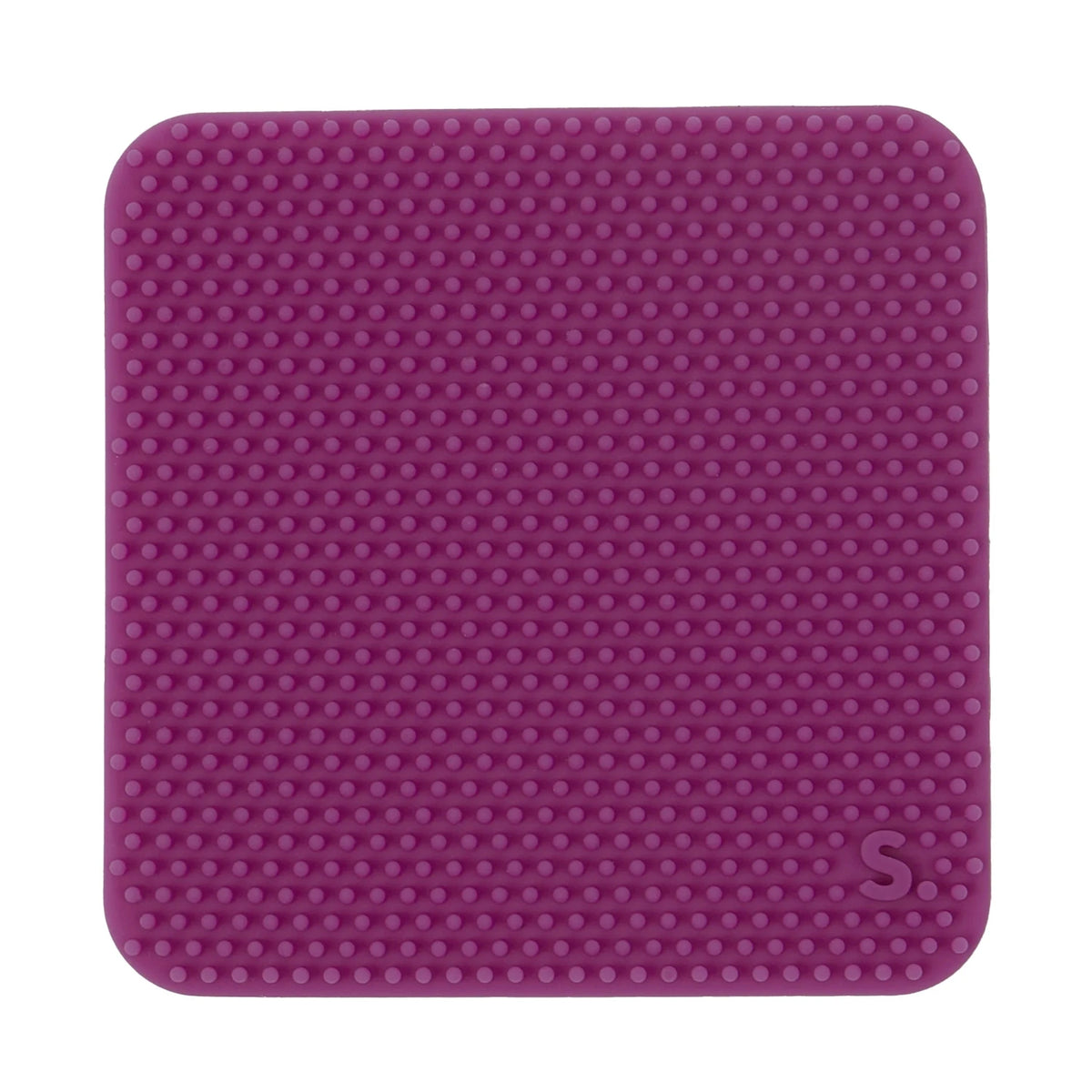 Square purple silicone sensory sticker with a bumpy textured surface.