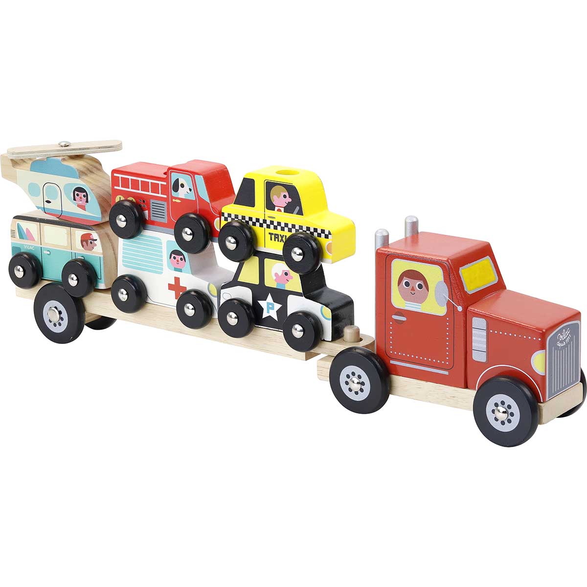 Truck and Trailer with Stacking Vehicles