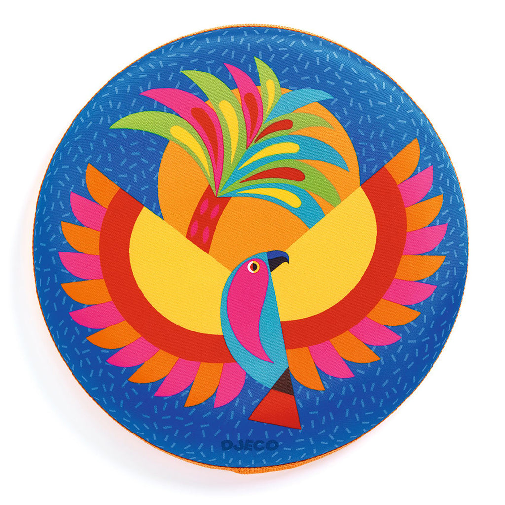 close-up-detail-of-djeco-outdoor-play-flying-bird-disc