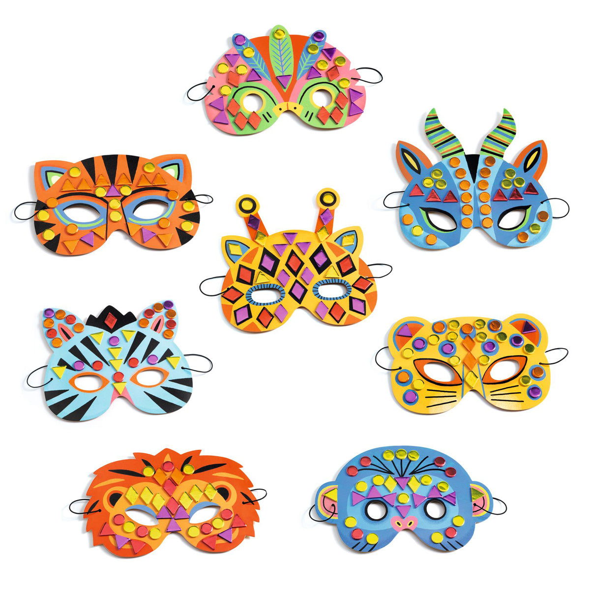 DIY Mosaic Masks - Jungle animals