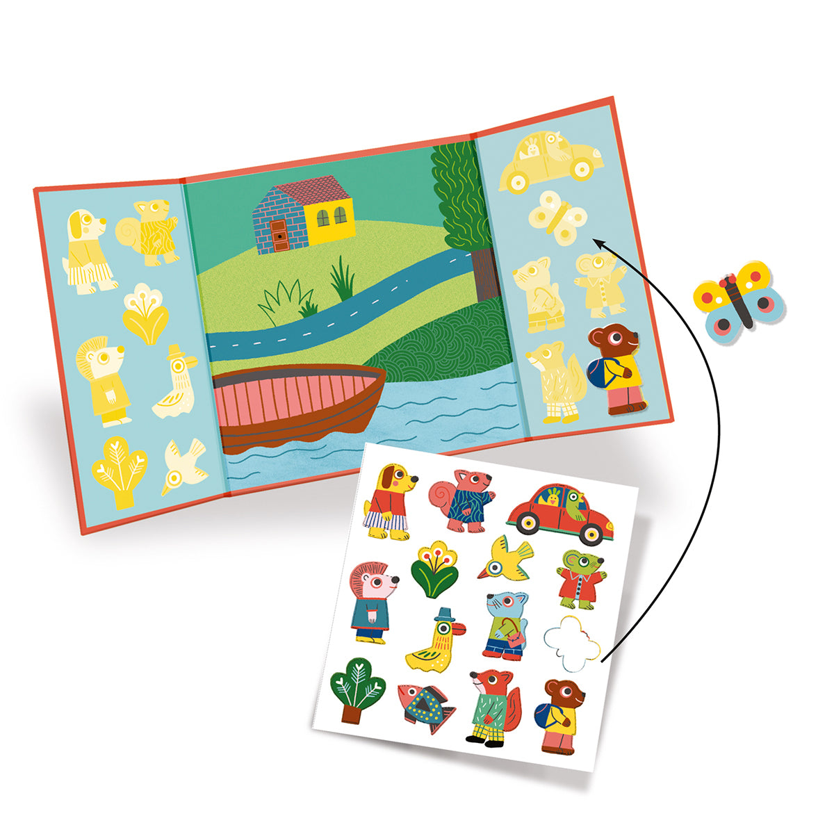 Djeco Play With Stickers - Animals