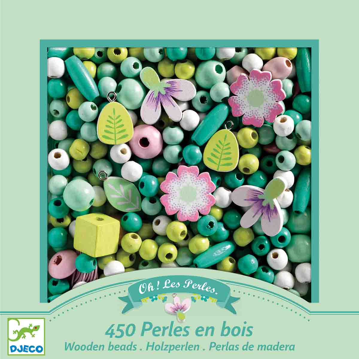 Djeco Threading Beads - Leaves & Flowers