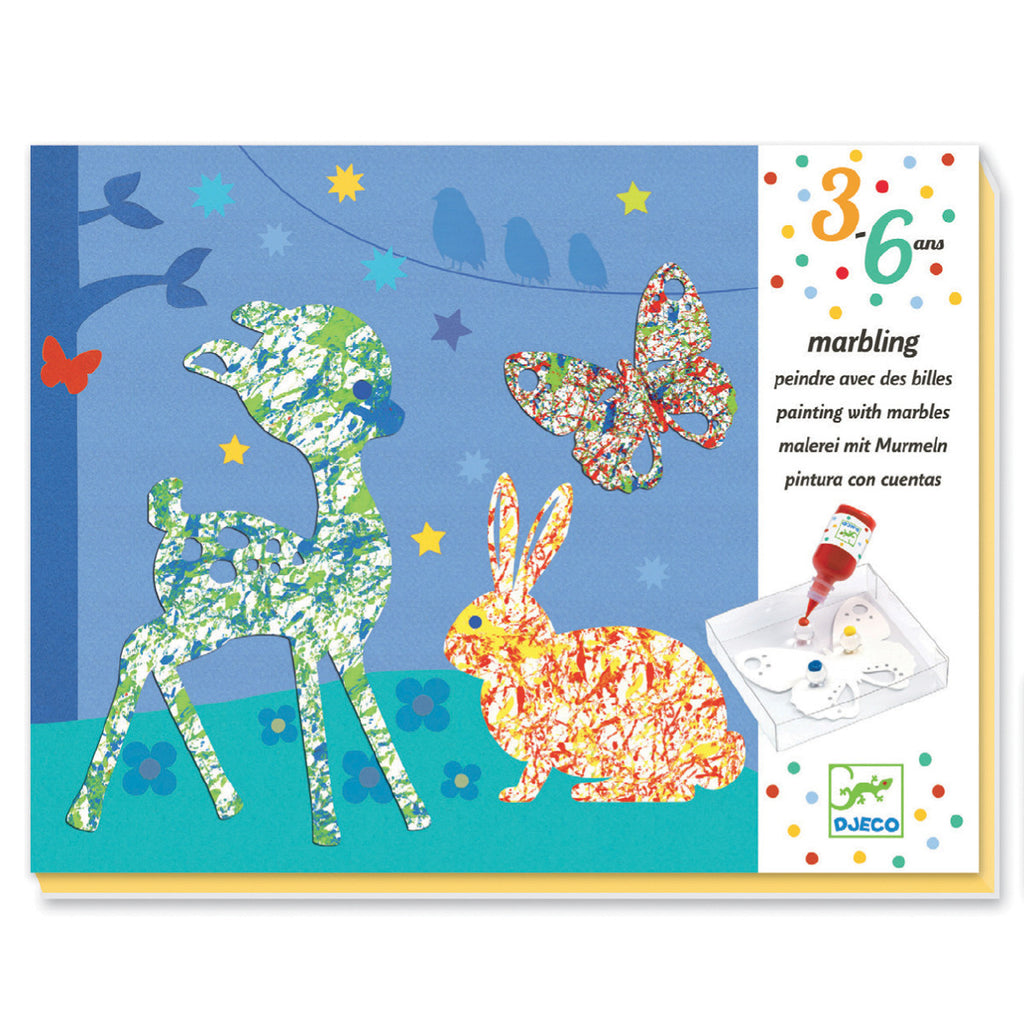 Djeco Art- Colourful Parade Marbling Art Packaging Box DJ09686