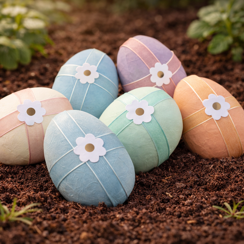 meri-meri eggs in a vegetable patch