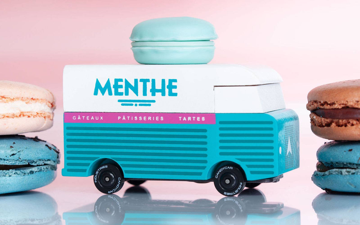 Candyvan - Blue Macaron Van - Wooden Diecast Toy Car