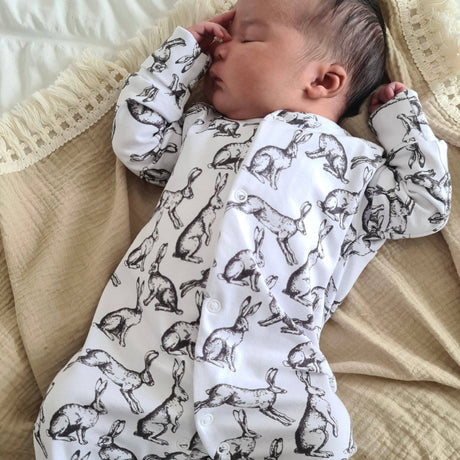 Baby Cotton Onesie – Easter Rabbit Print