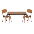 Complete Maileg table and chair set in dark powder, showcasing its elegant miniature design