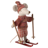 Maileg Big Sister Winter Mouse with Ski Set - Rose