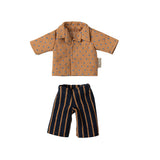 Maileg shirt and striped trousers set for Dad Mouse, perfect for UK dollhouse play.