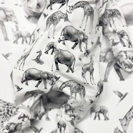 Baby Cotton Onesie – Safari Animal Print