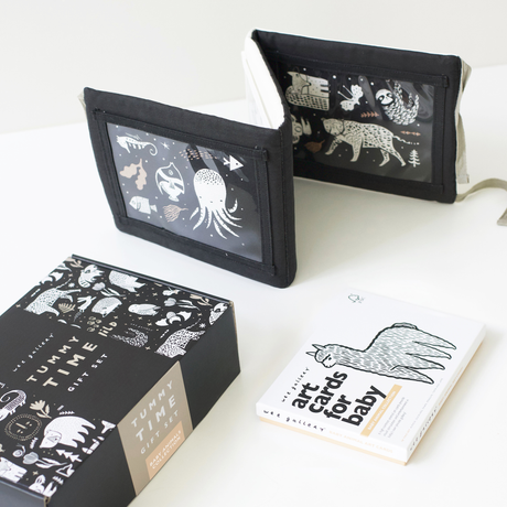 Baby Tummy Time Gallery Gift Set with Contrast Flash Cards
