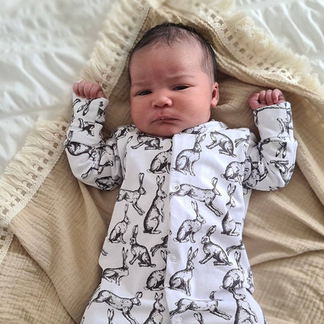 Baby Cotton Onesie – Easter Rabbit Print