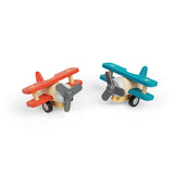 Wooden Pull Back Bi-Plane