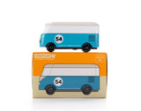 Candyvan - VW T1 Blue 54 - Wooden Diecast Toy Car Candylab