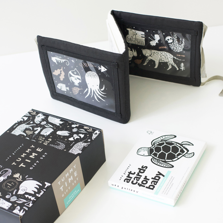 Baby Tummy Time Gallery Gift Set with Contrast Flash Cards