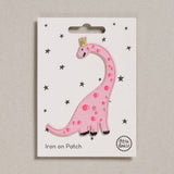 Iron on Patch - Pink Dinosaur