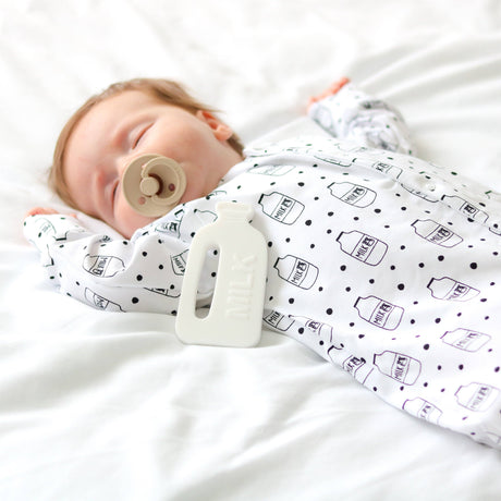 Baby Cotton Onesie – Milk Bottle Print