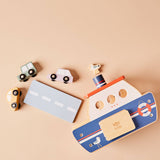 *Wonky* Just Bee Kids Wooden Ferry Toy Playset with Cars FSC