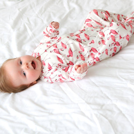 Baby Cotton Onesie – Flamingo Print
