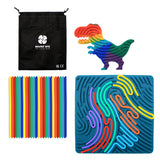 Sensory Silicone Activity Board Square & T-Rex