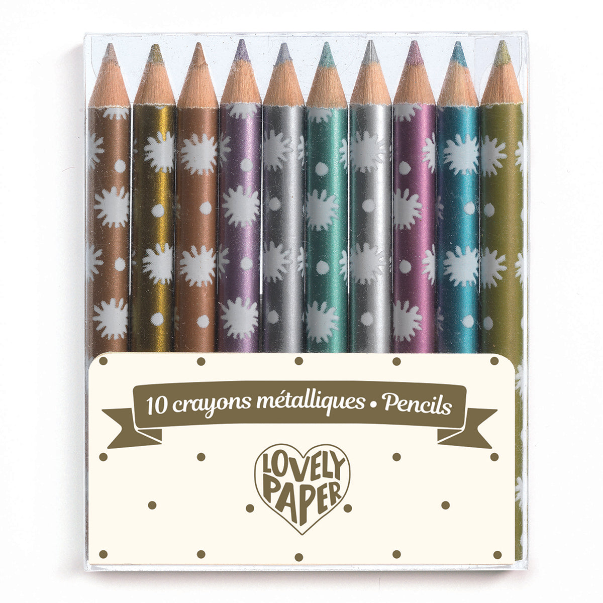 Djeco Lovely Pens - 10 Chic Mini Metallic Pencils