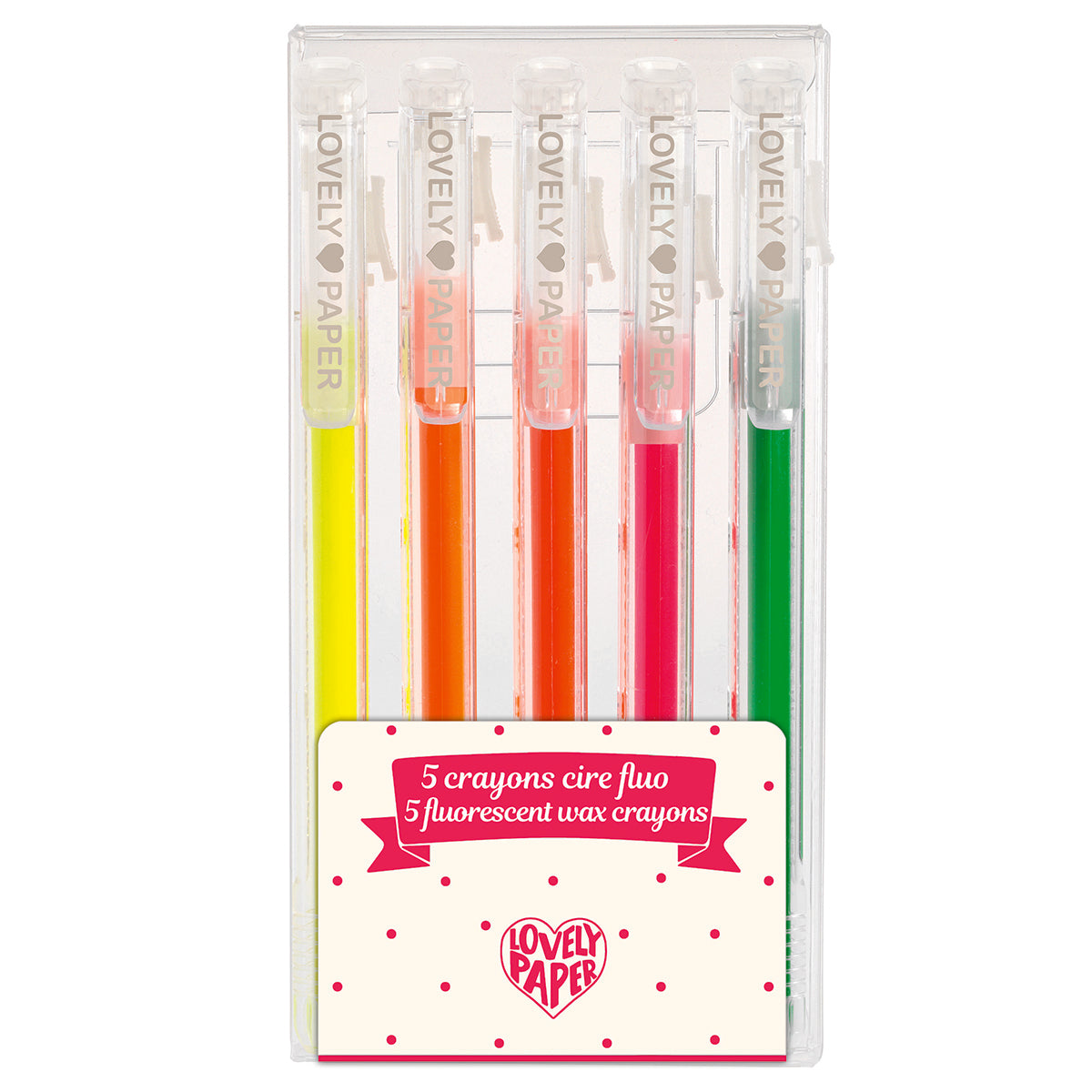 Djeco Lovely Pens - 5 Flourescent Crayons