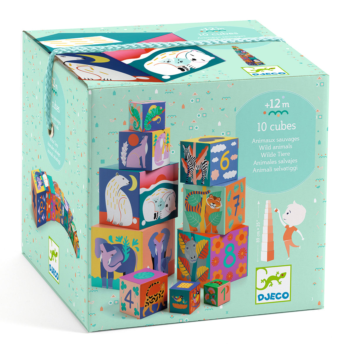 Djeco First Toys - Wild Animals Stacking Blocks