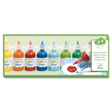 A set with eight bright, rich-coloured paints in easy-to-use bottles, ideal for children's creative projects and painting fun.