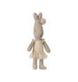 Maileg Micro Rabbit ballet outfit in cream, including a tutu, headband, and gold ballet shoes.